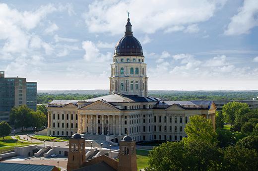 This image shows the Kansas State Capitol building in Topeka. 